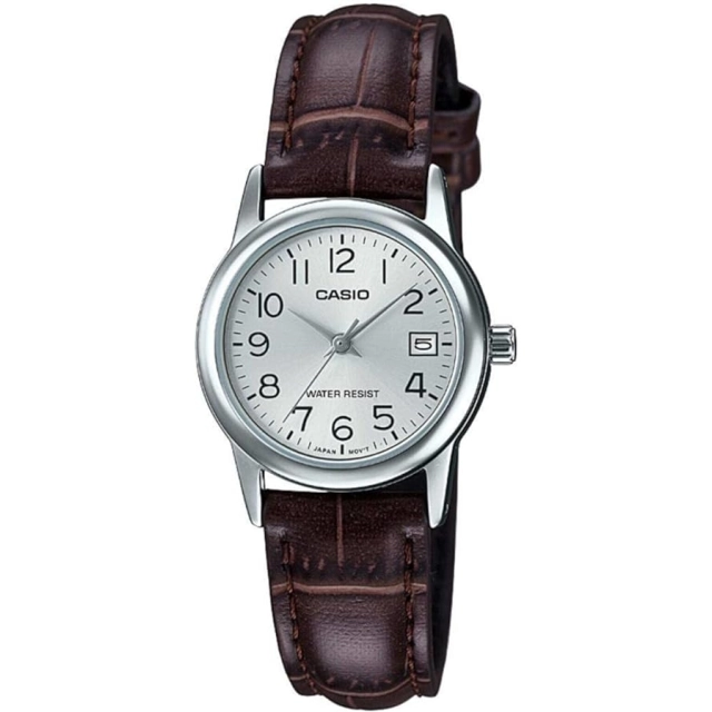 Casio CASIO COLLECTION Mod. LADY DATE SILVER, LEATHER - ARGENTEE