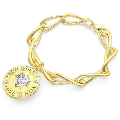 Guess Bracciale cuore Guess in acciaio dorato JUBB70/004JW