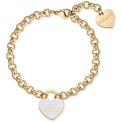 S'agapò Bracciale Sagapò in acciaio gold e cuore JustSmile SBM90