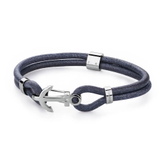 Brosway Bracciale uomo in acciaio 316L, pelle e Swarowski BRN16B