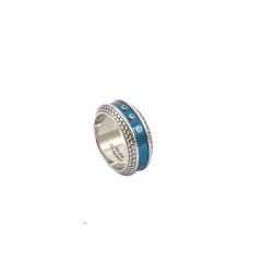 Aragonesi Anello Diamond in acciaio 316L silver e blu AN1702/24