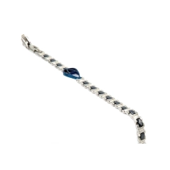 Aragonesi Bracciale in acciaio 316L e ceramica blu BR1812