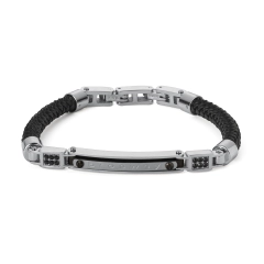 Brosway BRACCIALE IN ACCIAIO LUCIDO E SATINATO, PVD GUN, C BRG15