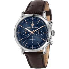 Maserati Orologio Maserati cronografo in acciaio e pelle R8871618014