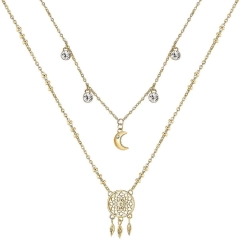 Brosway Collana Brosway in acciaio gold e cristalli BHKN067