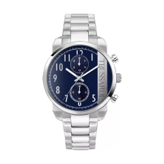 Trussardi Orologio crono Trussardi in acciaio silver e blu R2453154003