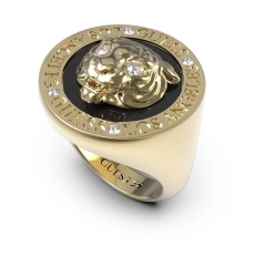 Guess Anello Guess Lion King in acciaio gold e nero JUMR01315JWYGBK62