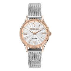 Trussardi T STAR 34MM 2H RG CA SIL DIAL MESH BR SS R2453152507