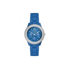 Fossil Orologio crono Fossil in acciaio blu e cristalli ES5193