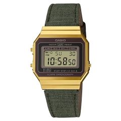 Casio Orologio digitale Casio in acciaio gold e tessuto A700WEGL-3AEF