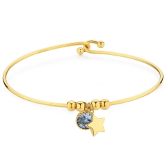 S'agapò Bracciale Sagapò in acciaio316L gold con stella SKT32