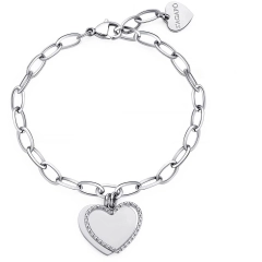 S'agapò Bracciale Sagapò in acciaio 316L con cuore SSG19