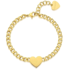 S'agapò Bracciale Sagapò in acciaio 316L gold con cuore SYL14