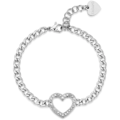 S'agapò Bracciale Sagapò in acciaio 316L con cuore SYL15