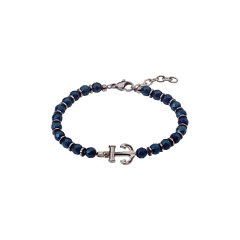 Sognami Bracciale in acciaio e pietre naturali blu SUBR003