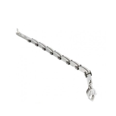 Aragonesi Bracciale Leon in acciaio 316L silver e black BR1901