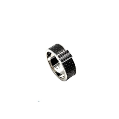 Aragonesi Anello in acciaio316L e cubic zirconia neri AN1501/21