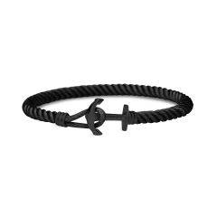 Paul Hewitt Bracciale in nylon nero con simbolo ancora XL PHJ0013XL