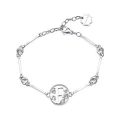 Brosway Bracciale CHAKRA in acciaio lettera F con cristall BHKB054