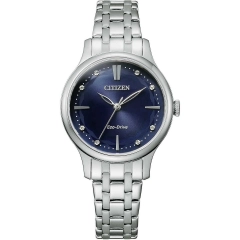 Citizen Orologio analogico Eco Drive blu con pietre EM0890-85L