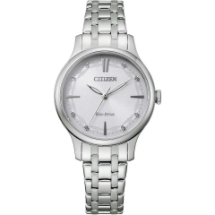 Citizen Orologio analogico Eco Drive con cristalli bianchi EM0890-85A