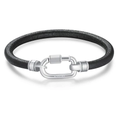 Brosway Bracciale Brosway in pelle nera e acciaio316L BNX17A