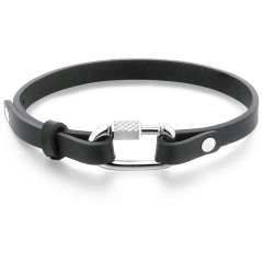 Brosway Bracciale Brosway Naxos in pelle nera e acciaio BNX22