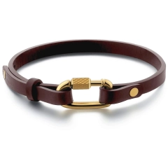 Brosway Bracciale Brosway Naxos in pelle marrone e acciaio BNX23