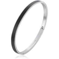 Brosway Bracciale Brosway in acciaio e pelle con incisione BWY34B