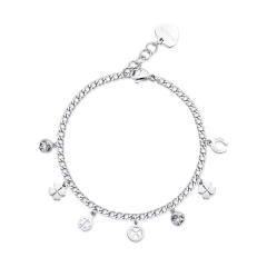 S'agapò Bracciale Sagapò in acciaio316L con charms SSG13