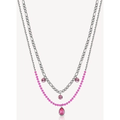 Brosway Collana Brosway in acciaio316L con cristalli rose BYM113