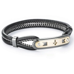 Brosway Bracciale Brosway in pelle, pvd oro e gun metal BRN13B