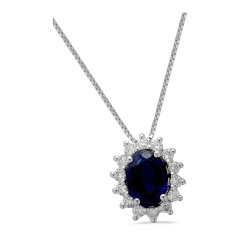 Eureka Future Diamonds Collana oro 9Kt lab grown diamond sapphire Eureka GIR004Z-9K/GR3