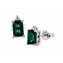 Eureka Future Diamonds Orecchini oro 9Kt lab grown diamond emerald Eureka OR018S-9K/GR1