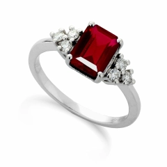 Eureka Future Diamonds Anelllo oro 9Kt lab grown diamond ruby Eureka AN007R-9Kt/G3