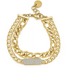 Brosway Doppio bracciale Brosway a catena in acciaio gold BYM106