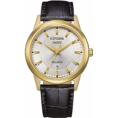 Citizen Orologio Citizen Eco Drive in acciaio e pelle AW0102-13A