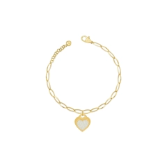 Ops Bracciale Ops in acciaio gold con glitter OPSBR-765