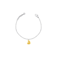 Ops Bracciale Ops in acciaio silver con cuore gold OPSBR-768