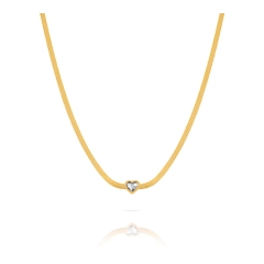 Ops Collana Ops in acciaio gold con cuore OPSCL-784