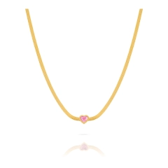 Ops Collana Ops in acciaio gold con cuore OPSCL-785