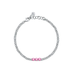 Morellato Bracciale Morellato in acciaio con cristalli rosa SAUZ13