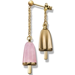 Ambrosini AMBROSINI JEWELS -  ORECCHINI doppi ARGENTO 925° ghiacciolo finitura rosé pietra rosa