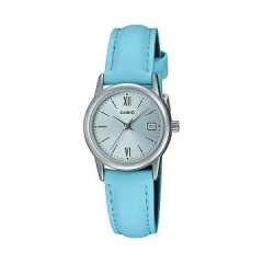 Casio CASIO COLLECTION Mod. LADY DATE SILVER, LEATHER - LIGHT BLUE