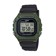 Casio CASIO TIMELESS COLLECTION Mod. SPORT ILLUMINATOR WR 50M, ALARM, CHRONOGRAPH - ARMY GREEN