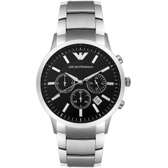 Armani Orologio da uomo a due sfere con bracciale in acciaio