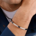 Bracciale Brosway in acciaio e pelle con incisione BWY34A