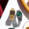 CASIO VINTAGE Mod. EDGY COLLECTION GUN METAL - EMERALD GREEN